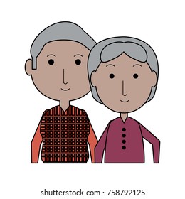 cartoon eldery couple icon over white background colorful design vector illustration