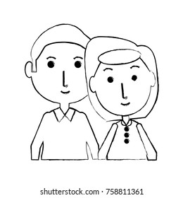 cartoon eldery couple icon over white background vector illustration