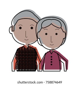 cartoon eldery couple icon over white background colorful design vector illustration