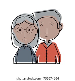 Cartoon Eldery Couple Icon Over White Stock Vector (royalty Free 