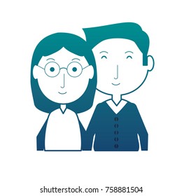 cartoon eldery couple icon over white background vector illustration