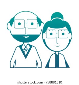 cartoon eldery couple icon over white background vector illustration