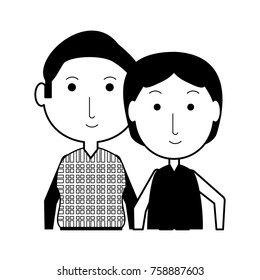 cartoon eldery couple icon over white background vector illustration