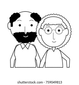 cartoon eldery couple icon over white background vector illustration