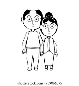 cartoon eldery couple icon over white background vector illustration