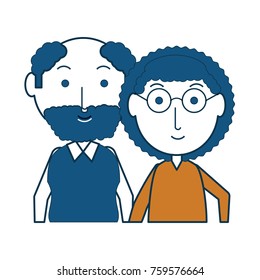 cartoon eldery couple icon over white background colorful design vector illustration