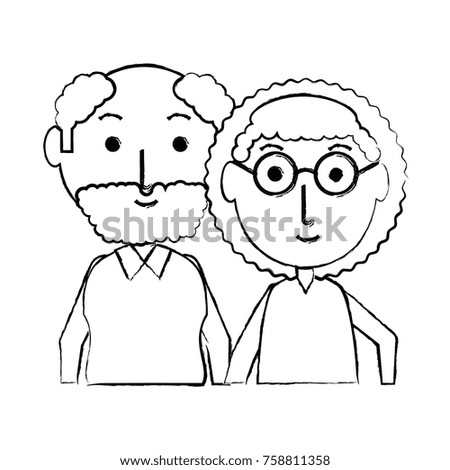 cartoon eldery couple icon over white background vector illustration