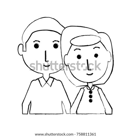 cartoon eldery couple icon over white background vector illustration