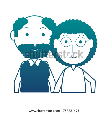 cartoon eldery couple icon over white background vector illustration