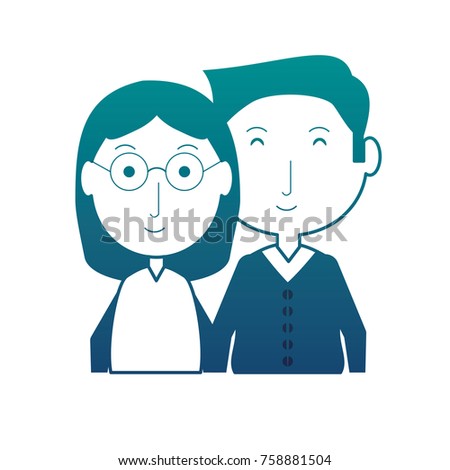 cartoon eldery couple icon over white background vector illustration