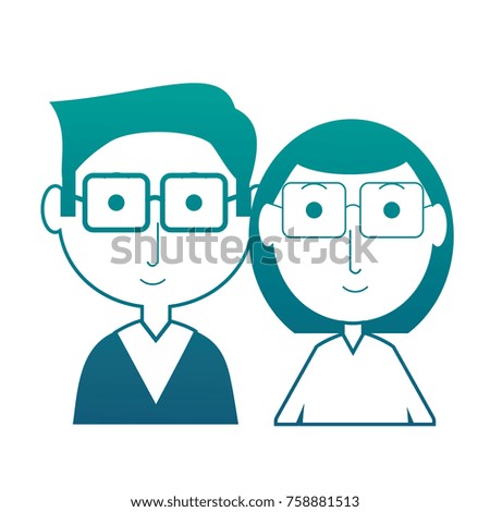 cartoon eldery couple icon over white background vector illustration