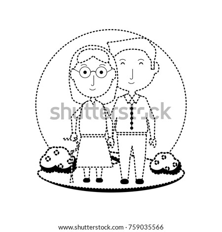 cartoon eldery couple icon over white background vector illustration