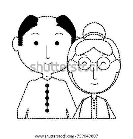 cartoon eldery couple icon over white background vector illustration