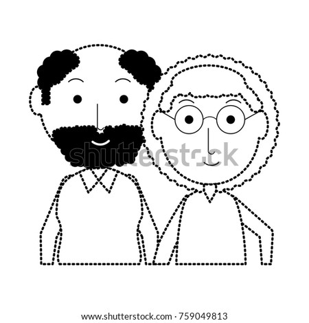 cartoon eldery couple icon over white background vector illustration