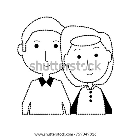 cartoon eldery couple icon over white background vector illustration