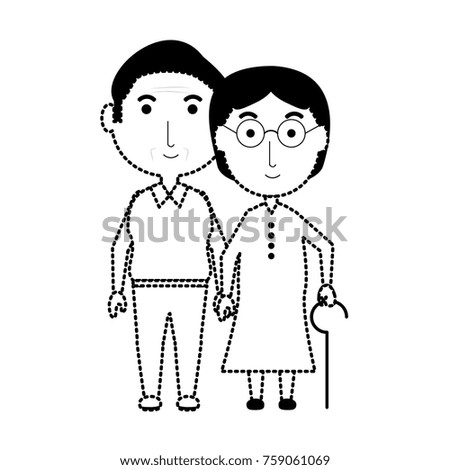 cartoon eldery couple icon over white background vector illustration