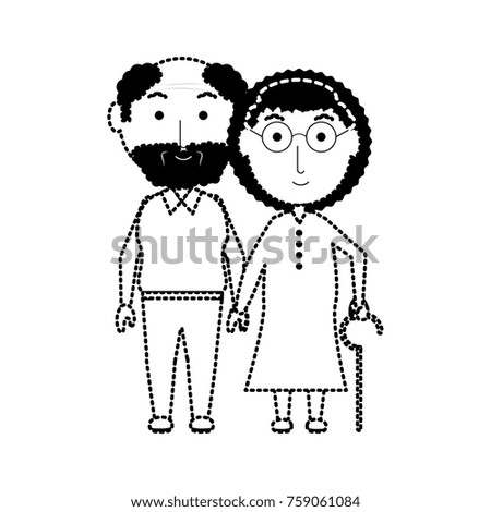 cartoon eldery couple icon over white background vector illustration