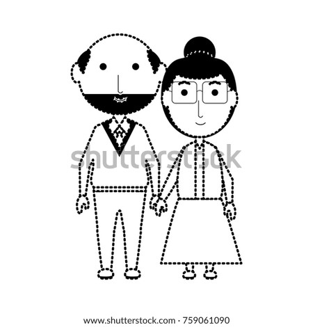 cartoon eldery couple icon over white background vector illustration