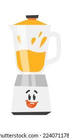 Cartoon electric blender for cooking flat icon Household appliance. Vector illustration