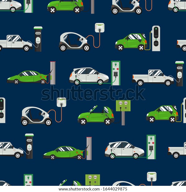 Cartoon Electric Car Different Design Seamless Stock Vector Royalty Free Shutterstock