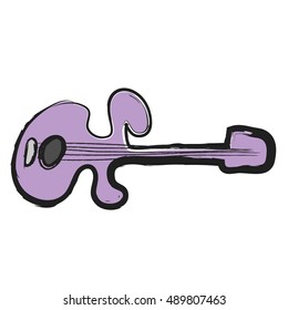 cartoon electric guitar, vector illustration