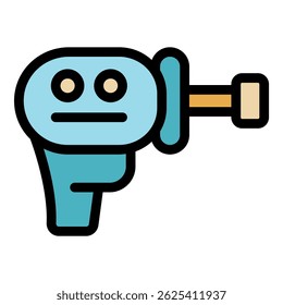 Cartoon electric screwdriver with a cute face, ideal for diy and repair projects