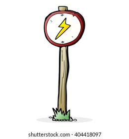 cartoon electrical warning sign