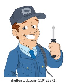 Cartoon Electrician
