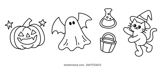 Cartoon, element, ghost in a cloak, autumn, Halloween, illustration, cute picture, hand-painted