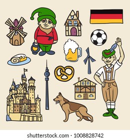 Cartoon elements symbols of Germany