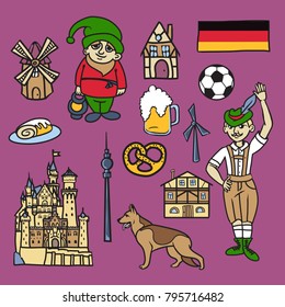 Cartoon elements symbols of Germany