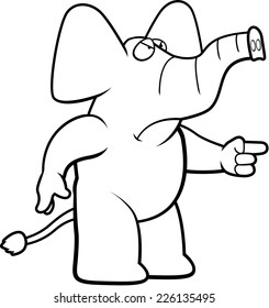 A cartoon elephant with an angry expression.