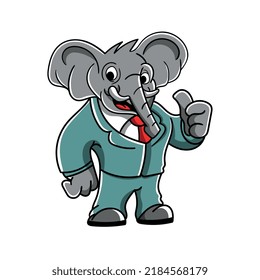 Cartoon elephant in a business suit. vector illustration