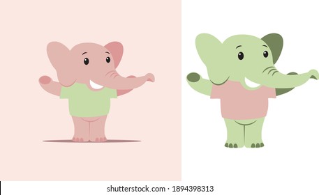 Cartoon Elephant carrying a book, reading education, Vector