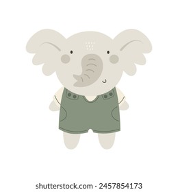 Cartoon elephant. Colorful vector illustration, flat style. design for greeting cards, print, poster, baby shower