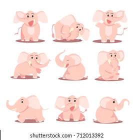 cartoon elephant cute baby pink