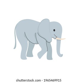 Cartoon elephant - cute character for children. Vector illustration in cartoon style.