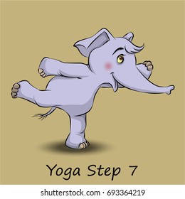 Cartoon elephant - do yoga-Step 7