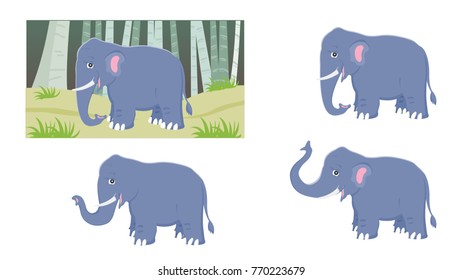 Cartoon Elephant with expressions