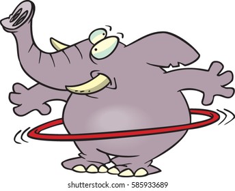cartoon elephant with a hula hoop