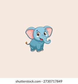 Cartoon Elephant Symbol flachen Vektordesign.