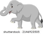 Cartoon elephant isolated on white background 