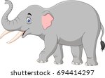 Cartoon elephant isolated on white background 