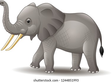 Cartoon elephant isolated on white background