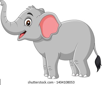 Cartoon elephant isolated on white background