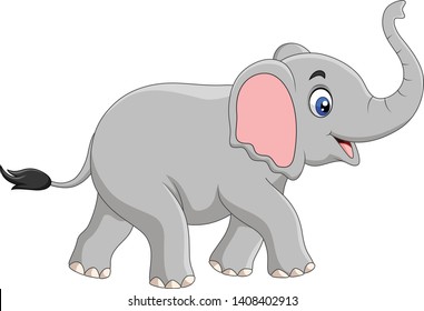 Cartoon elephant isolated on white background