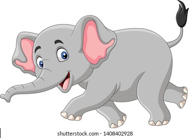 Cartoon elephant isolated on white background