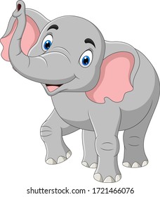 Cartoon elephant isolated on white background