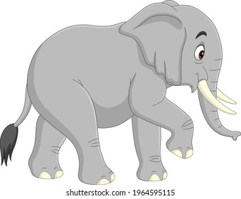 Cartoon elephant isolated on white background 