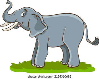 Cartoon elephant isolated on white background